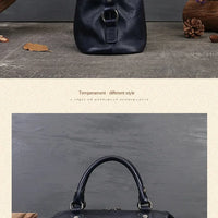 women genuine leather tote bag classic cowhide shoulder handbag with zipper