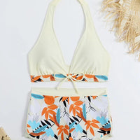 Bikini set short swimsuit women high waist swimwear printed beachwear