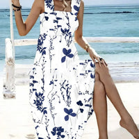 Girls floral long dress beach summer street style dress