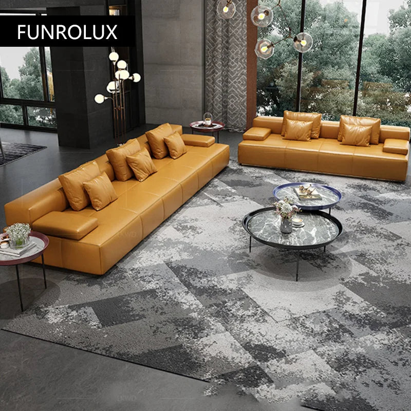 Exklusive Light Luxury Leder Wohnkombination