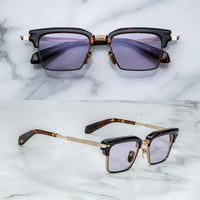 jacques marie mage ALIN vintage half rim sunglasses alloy acetate retro style