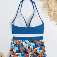 Bikini set short swimsuit women high waist swimwear printed beachwear