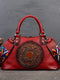 women genuine leather tote bag classic cowhide shoulder handbag with zipper