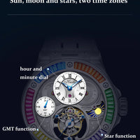 Haofa k9 watermelon crystal watch luxury skeleton tourbillon watch sapphire glass