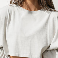 Loose fit round neck crop sweater women Short
