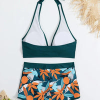 Bikini set short swimsuit women high waist swimwear printed beachwear