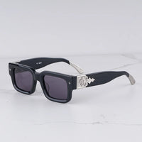 Getaway jet black thick acetatе high‑street shades luxury eyewear