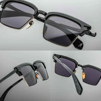 jacques marie mage ALIN vintage half rim sunglasses alloy acetate retro style