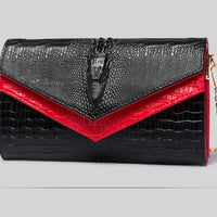 Crocodile pattern leather bag women cowhide shoulder clutch