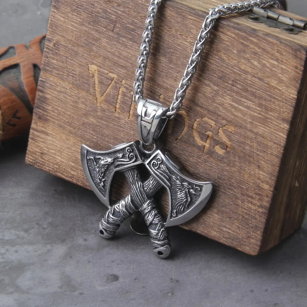 Never fade wolf and raven slavic wild amulet talisman viking necklace jewelry