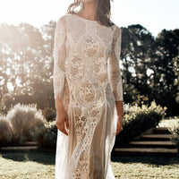 Boho style girl dress white cotton lace sleeveless long summer