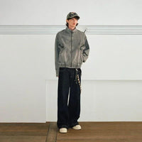 High street fashion baggy jeans reverse pocket design