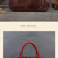 women genuine leather tote bag classic cowhide shoulder handbag with zipper