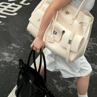 Designer cow split leather large capacity shoulder women bag
