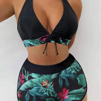 Bikini set short swimsuit women high waist swimwear printed beachwear