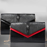 Crocodile pattern leather bag women cowhide shoulder clutch