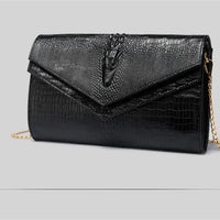 Crocodile pattern leather bag women cowhide shoulder clutch