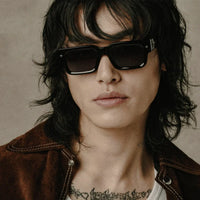 Getaway jet black thick acetatе high‑street shades luxury eyewear