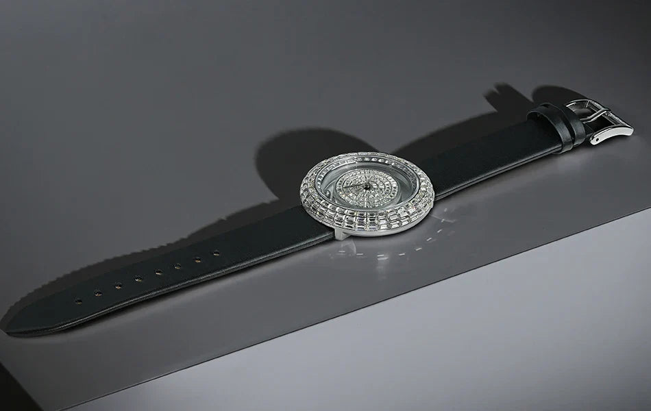 Women fashion crystal quartz wristwatch elegant bracelet ladies gift