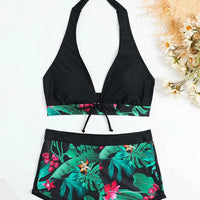 Bikini set short swimsuit women high waist swimwear printed beachwear