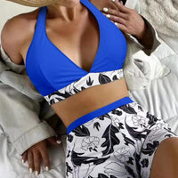 Bikini set short swimsuit women high waist swimwear printed beachwear
