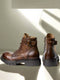 Classic handmade vintage leather ankle boots genuine leather