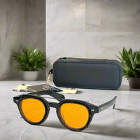 Moscot Baitsim handcrafted acetate clip-ons with iconic oval shape sunglasses