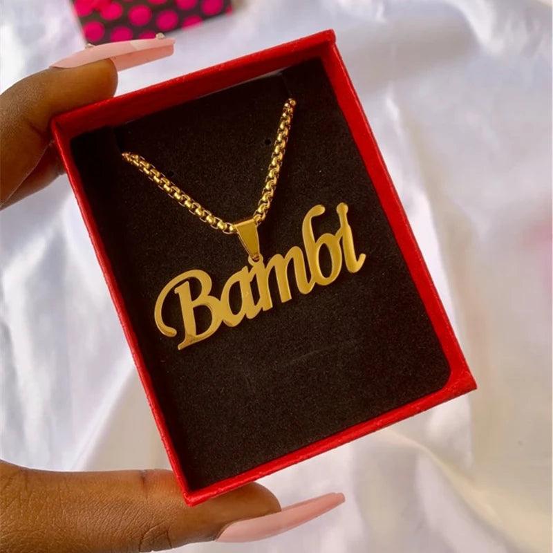 thick bead chain custom name necklace personalized  for women men party gifts