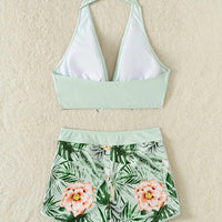 Bikini set short swimsuit women high waist swimwear printed beachwear