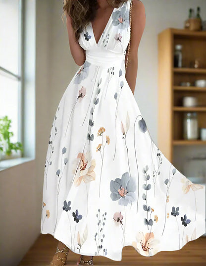 New latest Fashion v neck sleeveless  beach party office holiday dress