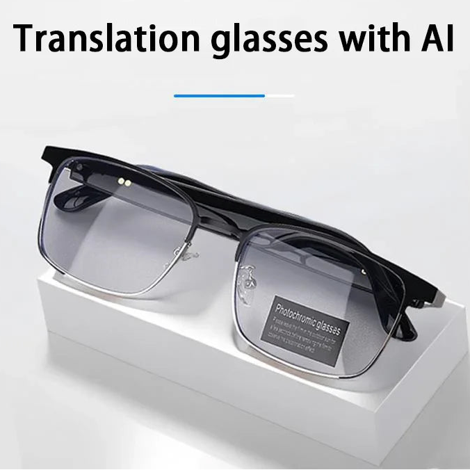 Smart AI Brille mit Echtzeit-Übersetzung in 144 Sprachen - Kabellose Bluetooth-Übersetzungsbrille