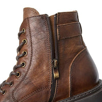 Classic handmade vintage leather ankle boots genuine leather