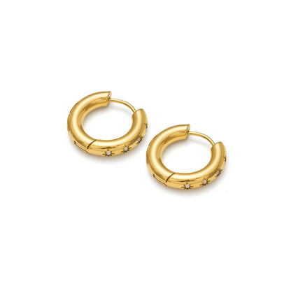 Creolen Gold mit Zirkonia Sternen