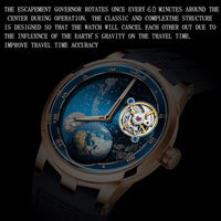 Haofa luxury men watch carrousel sapphire starry dial mechanical wristwatch