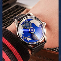 Earth automatic watch unique earth design stainless steel waterproof luminous dial
