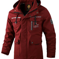 New stylish hooded windbreaker fleece lined jacket