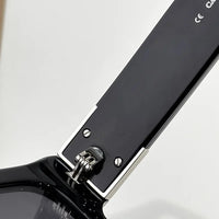 Getaway jet black thick acetatе high‑street shades luxury eyewear