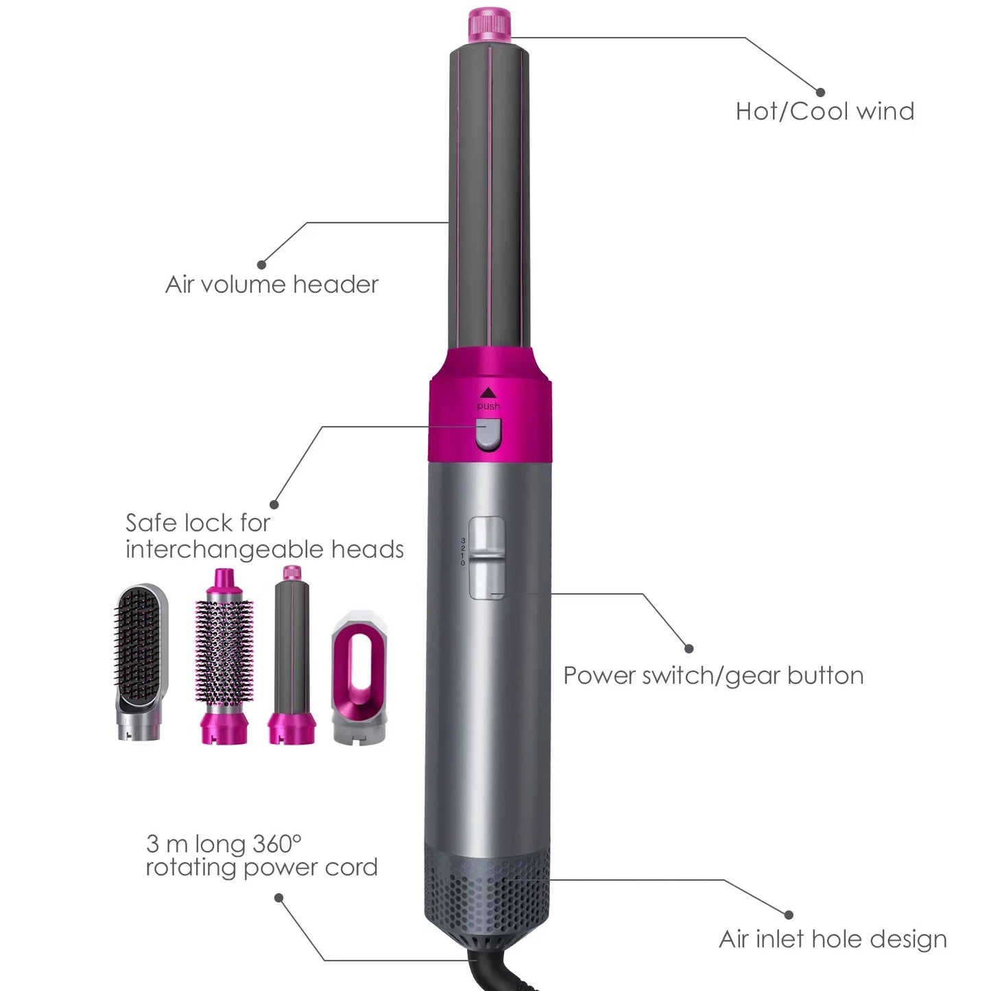 5 in 1 Hair set professional curling iron hair straightener styling