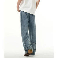 High street fashion baggy jeans reverse pocket design