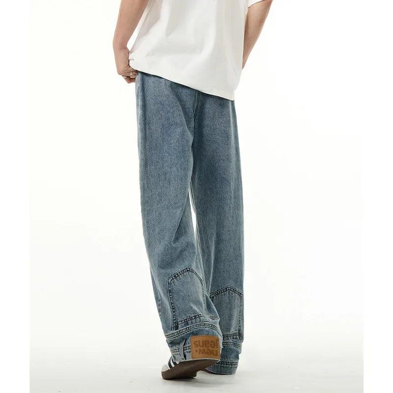 High street fashion baggy jeans reverse pocket design
