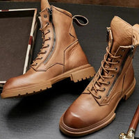 fashion luxury genuine leather designer british style handmade boots