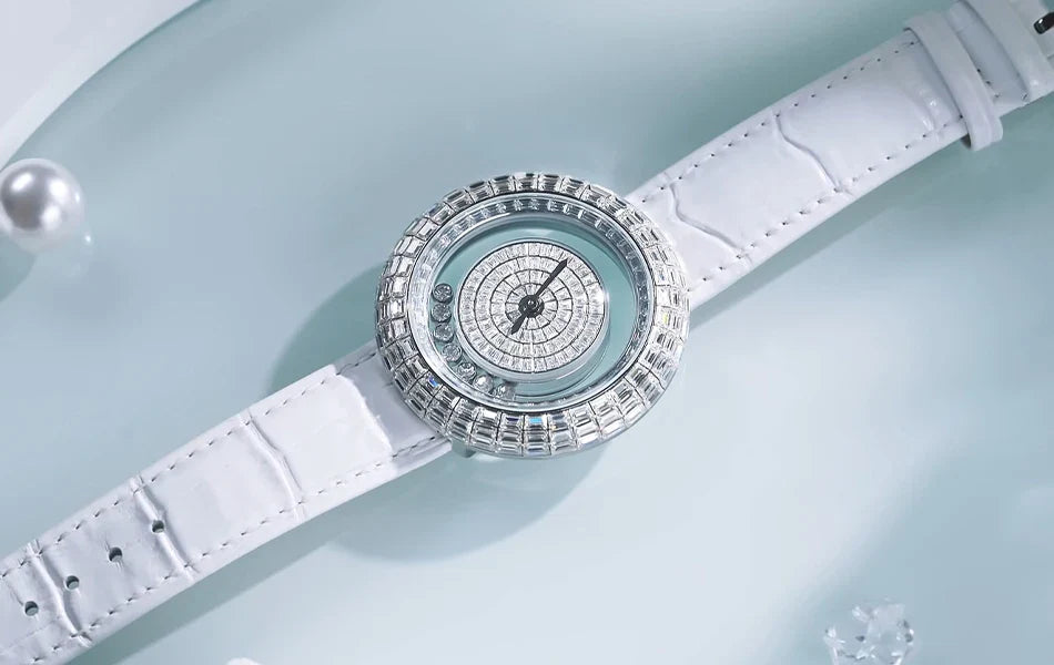 Women fashion crystal quartz wristwatch elegant bracelet ladies gift