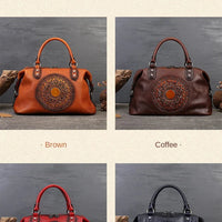 women genuine leather tote bag classic cowhide shoulder handbag with zipper