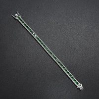 Handmade emerald diamond bangle bracelet jewelry gift for girls