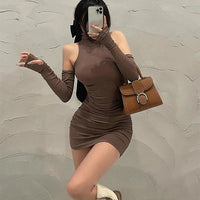 Girls sleeveless pleated mini dress korean style