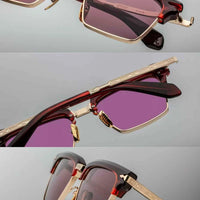 jacques marie mage ALIN vintage half rim sunglasses alloy acetate retro style