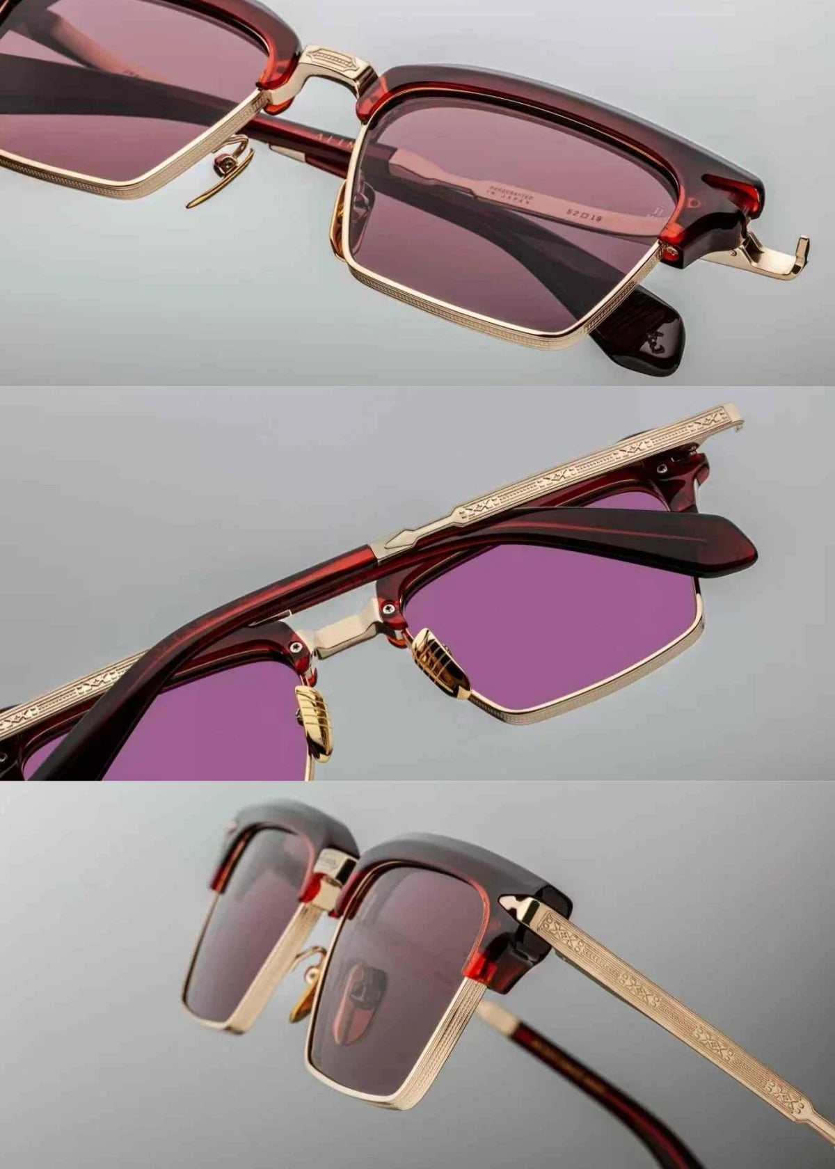 jacques marie mage ALIN vintage half rim sunglasses alloy acetate retro style