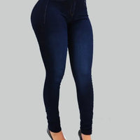 women high waist shaping jeans solid color skinny denim fit street style