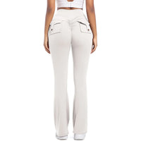 Women Flare pocket leggings high waist Breathable street style