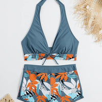 Bikini set short swimsuit women high waist swimwear printed beachwear